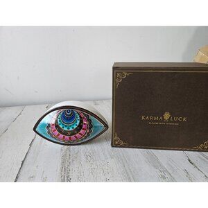 Karma and luck‎ evil eye deflect negativity pink green new figurine unique